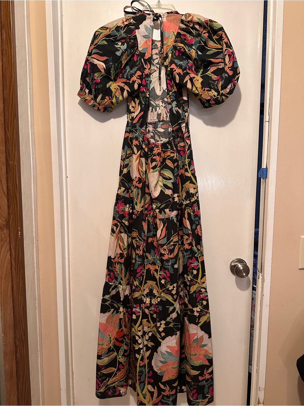 Anthropologie Conditions Apply Open Back FloralPuff-Sleeve Maxi Dress - Picture 3 of 8